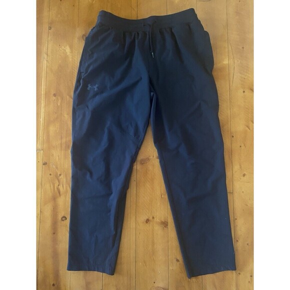 Under Armour Men's Jogger Sweatpants Solid Pull On Polyester Black Size XL Loose - Picture 1 of 7